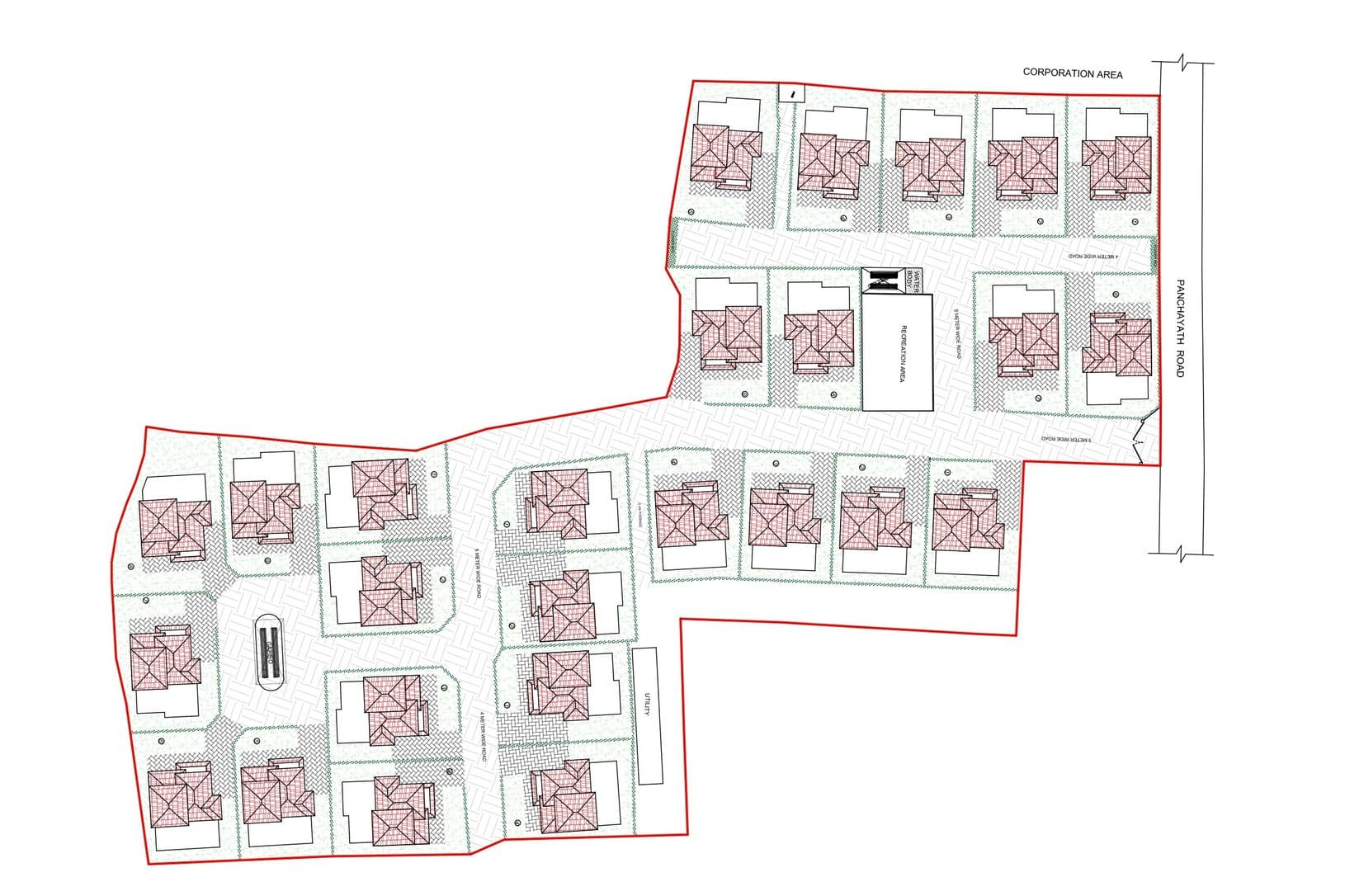 Grace Meadows site layout plan — 24 villas