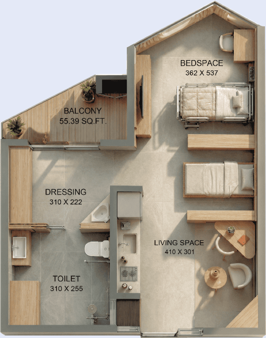 Floor plan — Sky Villa, Tower A Assisted apartment
