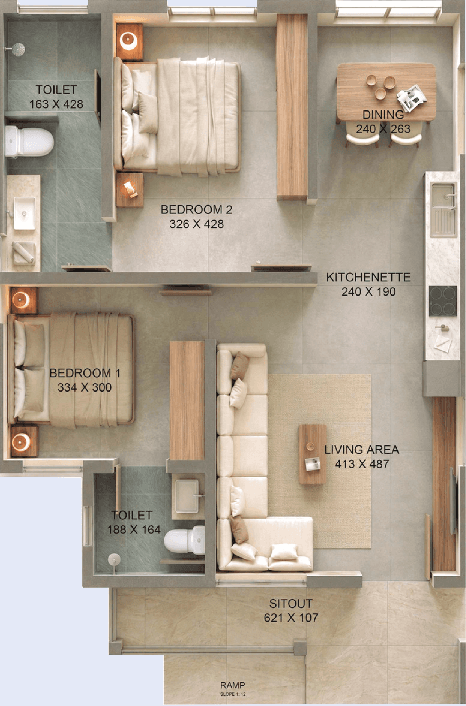 Floor plan — Garden Villa, Type E
