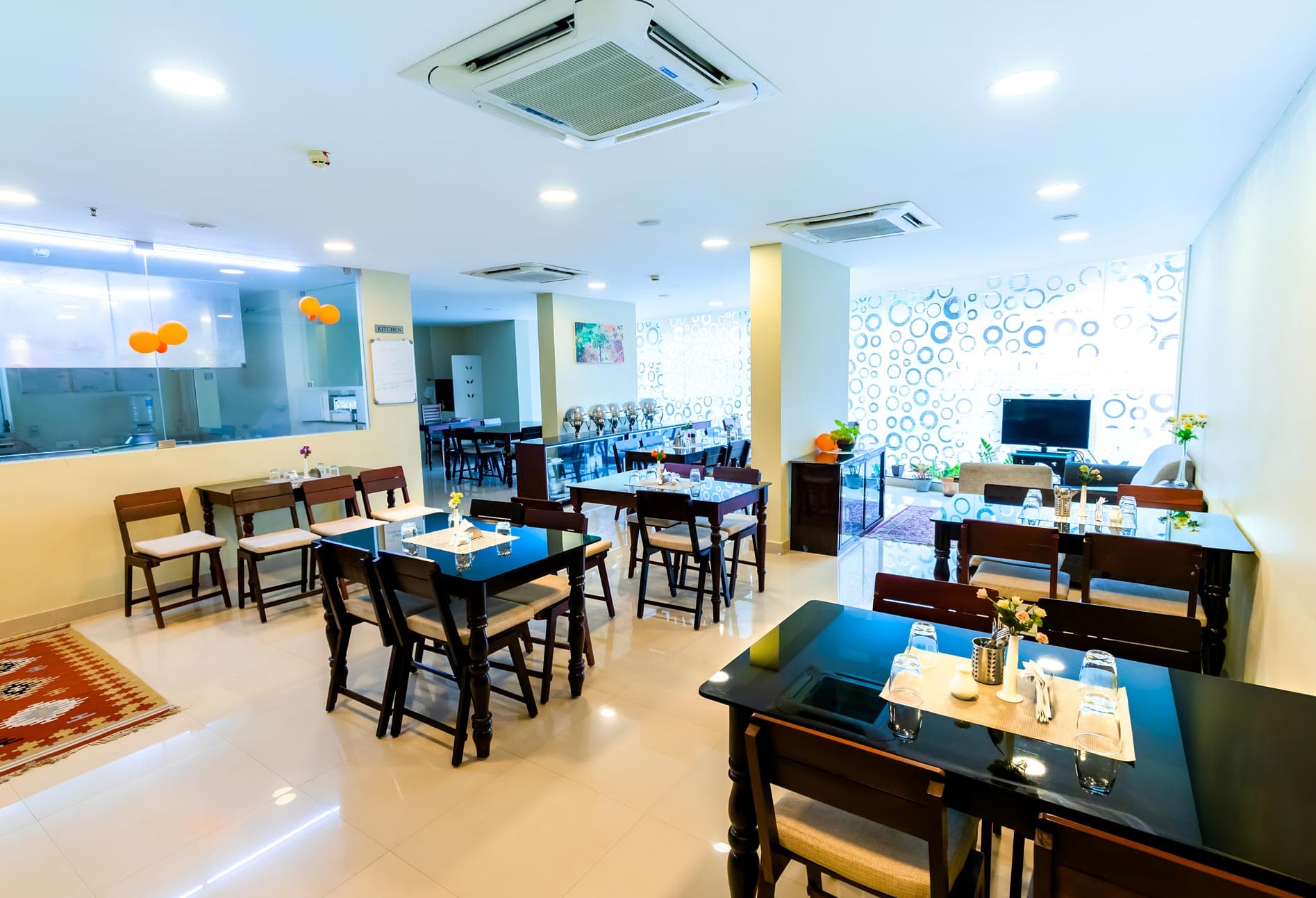 Community dining hall at Season Two — Pattom, Thiruvananthapuram, Kerala
